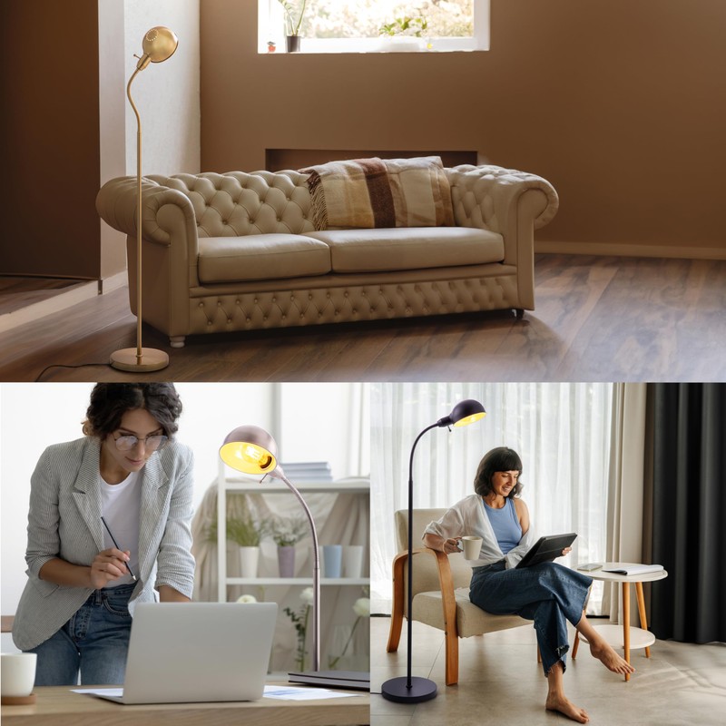 O'Bright Nova - Adjustable Floor Lamp with Flexible Gooseneck and