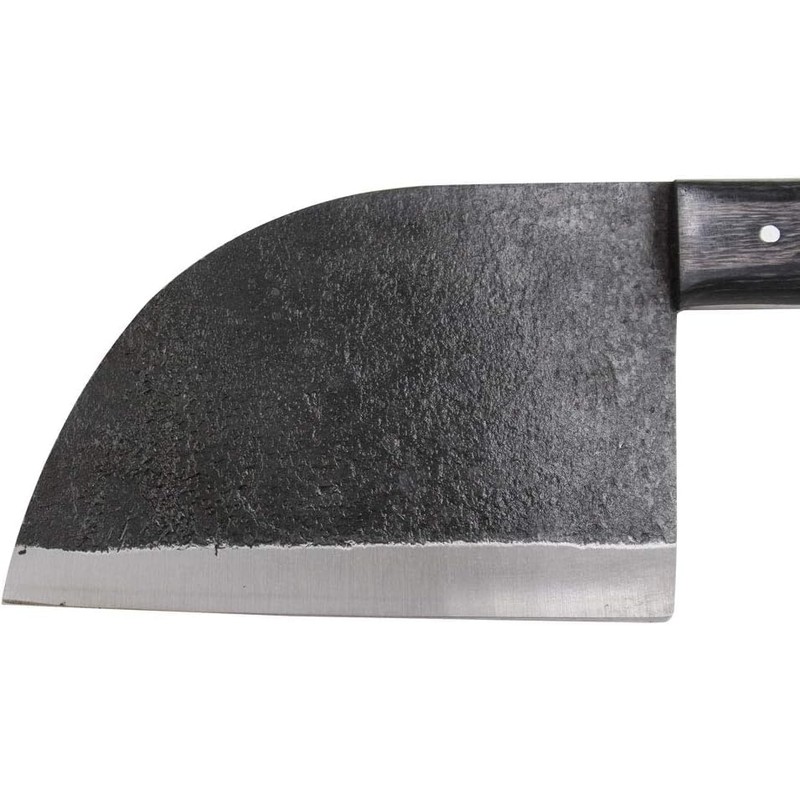 Old Ram Handmade Cleaver Style Hunting Butcher Knife With Leather