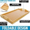 Zulay Bamboo Folding Breakfast Tray - Bed & Snack Tray