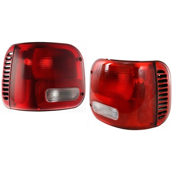 HbasdLH 2pcs Tail Light Assembly Set Rear Side Red Clear