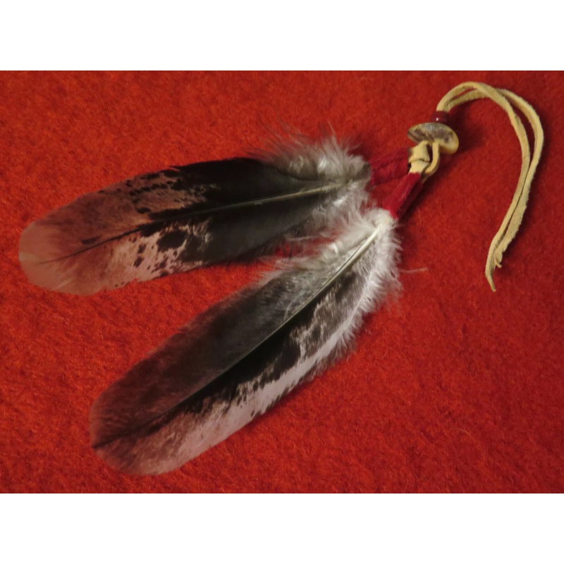 Feather Native American made Bald Eagle Feather Hair Tie Regalia