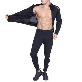 BROKIG Men's Full-Zip Athletic Hoodies,Workout Training Sport Muscle Sweatshirt