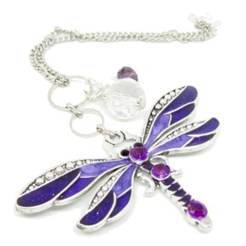 Dragonfly Rear View Mirror Car Charm - Crystal Sun Catcher for Car - Gifts for Women