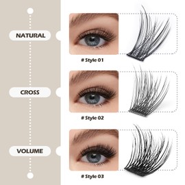 EASITENSION Lash Clusters DIY Eyelash Extension,80 Clusters Lashes 10mm 12mm 14mm 16mm Mix 3D Effect Eyelash,Easy to Apply at Home MIX NATURAL