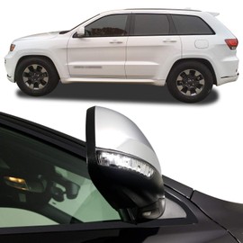 Window Trim Chrome Delete Precut Vinyl Wrap Overlay Kit Compatible with Grand Cherokee 2011 2012 2013 2014 2015 2016 2017 2018 2019 2020 - Metallic Matte Chrome Silver