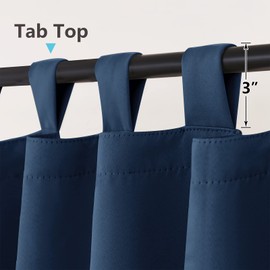 RYB HOME Extra Long Outdoor Curtains for Patio, Soft Heavy Duty Curtain Drapes Water Resistant 100% Privacy for Doorway Garden Cabana Window Decor, W 52 x L 108 inches, 1 Pc, Navy Blue