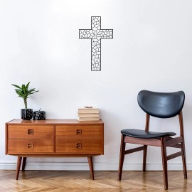 Unbranded Vinyl Wall Art Decal - Religious Cross - 27" x 17" - Religious Quote