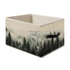 Misty Foggy Mountain Storage Bins, Forest Green Nature Landscape Foldable