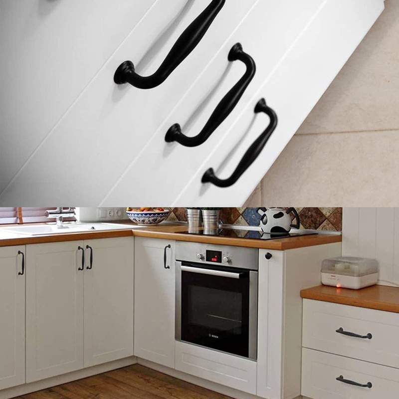 20pcs Black Kitchen Cabinet Handles Door Knobs Bar Drawer Cupboard