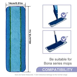 Zengerent 6 Pack Mop Pads Refills for Bona Family of Mops, 2 Microfiber Cleaning Pad, 2 Deep Clean Microfiber Pad, 2 Dust Clean Pads