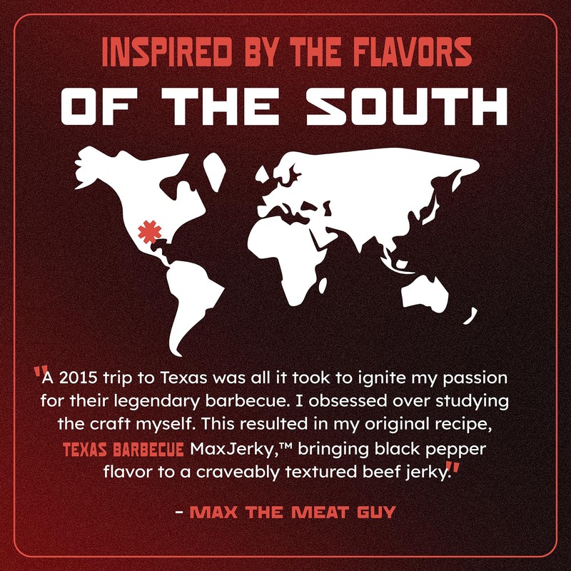 MaxJerky Texas Barbecue Beef Jerky, Smoked Pepper Flavored Jerky, 27.5