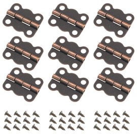 eMagTech 50 Pieces Vintage Butterfly Hinges Retro Box Hinges with 200 Pieces Screws Replacement Furniture Cabinet Drawer Door Hinges for Wooden Box 16x13mm Red Antique Copper