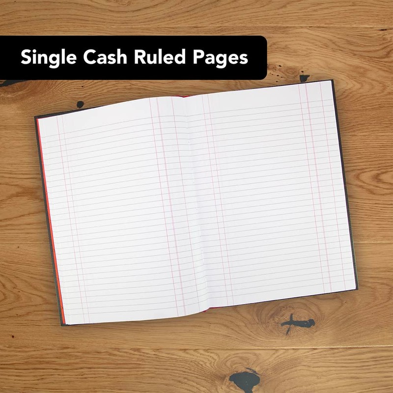 Oxford Black N' Red 100080537 Single Cash Ruled Casebound Notebook,