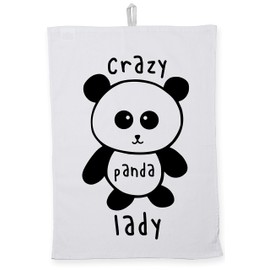 Hippowarehouse Crazy Panda Lady Tea Towel Eco Printed Dish Cloth Kitchen accessory 50cmx70cm 100% Cotton