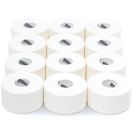 12 Pack White Athletic Tape (45ft Rolls) - Athletes Trainers Injuries & First Aid - Premium Medical Sports Tape - Wrap & Support Ankles & Wrists - Easy Tear Design with Zinc Oxide & No Sticky Residue