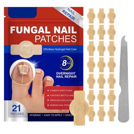 1 Pack with 21 Fungal Nail Patches, 21PCS Nighttime Patches Pads for Nail Care, Softening and Support for Damaged Nails