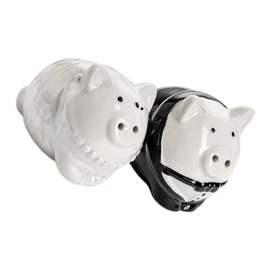 LABRIMP Ceramic Pig Jar Wedding Seasoning Pot Pig Pepper Salt Sugar Shaker Set