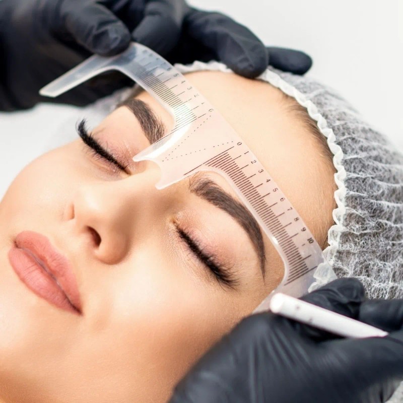 Regla Facial Microblading Plástico Para Diseño Cejas 2 Pz F