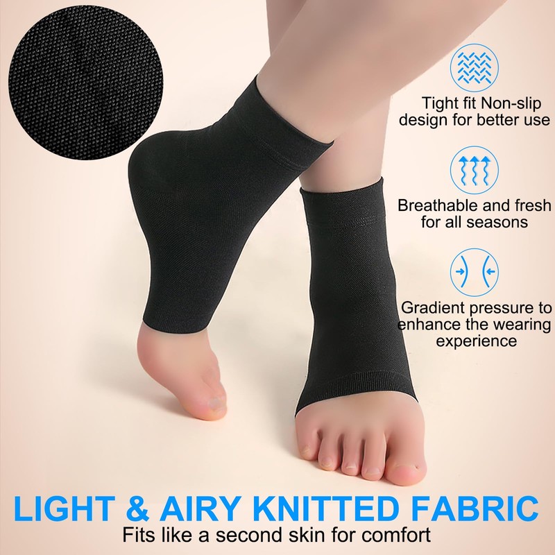 MENG YU QIAN XUN Ankle Compression Sleeves(Pair), Open Toe Socks