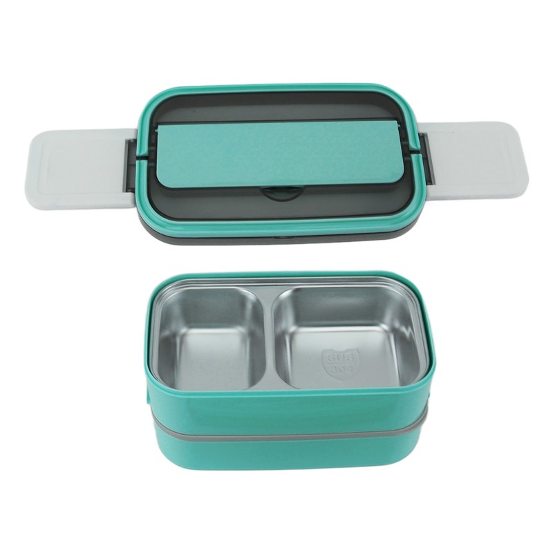 Lunch Box Double Layer Microwave Safe Leakage Proof Stainless Steel