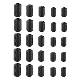 25 Pieces Clip-on Ferrite Ring Cores - DGQ RFI EMI Noise Suppressor Cable Clip for 3.5mm/ 5mm/ 7mm/ 9mm/ 13mm Diameter Led Light Radio Static