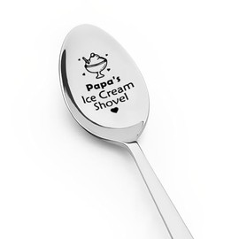 Papa Gifts Spoon for Dad Grandpa Ice Cream Shovel for Papa Dad Daddy Birthday Father Day Gifts for Grandpa Grandfather Gifts for Ice Cream Lover Gifts for Granddad Father in Law Engraved Spoon