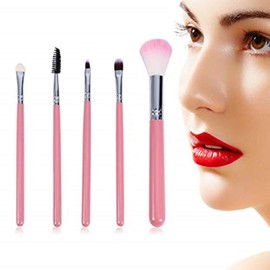 BOLDNYOUNG Makeup Brush Set of 5 with (Pink) with sponge puff (color may vary)