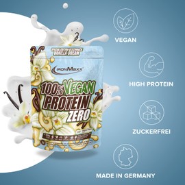 IronMaxx 100% Vegan Protein Zero - Vanilla Dream 500g | zuckerfreies und proteinreiches Eiweißpulver aus 4 Komponenten | veganes Proteinpulver ohne Aspartam