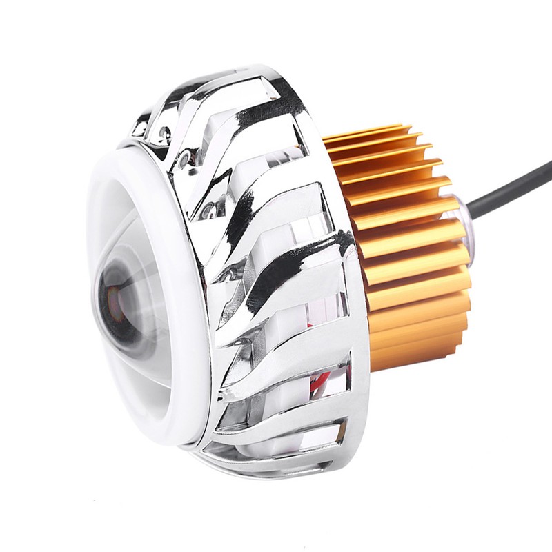 Motorcycle LED Headlight Projector Lens Dual Angel Devil Eye Head