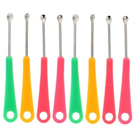 Mobestech 200pcs Earwax Removal Tools Stainless Steel Ear Spoons Non- Design for Safe Cleaning Colorful Earwax Cleaning Sticks for Adults and Elders Easy to Carry and Use