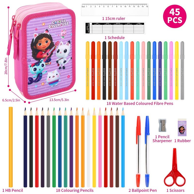 Cerdá Gabby's Dollhouse 3 Tier Large Pencil Case Multi Compartment