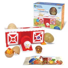Learning Resources Peeksville Hide & Cheep Chicken Coop, Farm Toys, Barn Toys, Toddler Learning Toys, Kids Easter Gifts, Ages 18 Months+, 8 Pieces