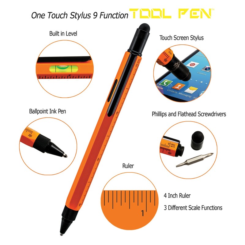 Monteverde USA One Touch Tool Pen, Ballpoint Pen, Orange (MV35295)
