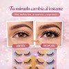 10 Pares Pestañas Postizas Reutilizables Diferentes Diseños