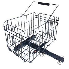 Mobility Scooter Rear Basket, Portable Foldable Metal Accessory Basket (Only Works with Scooters & Power Chairs Equipped with 1" x 1" Hitch Receiver)