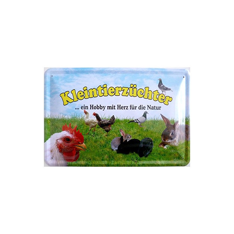 Tin Sign 20x30 cm – Small Animals Bison Hobby with