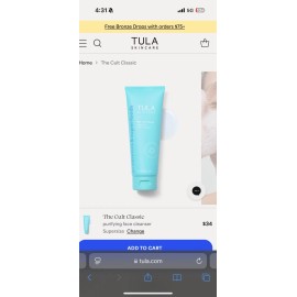 Tula The Cult Classic Purifying Face Cleanser 6.7oz/200mL JUMBO SIZE  MSRP $34