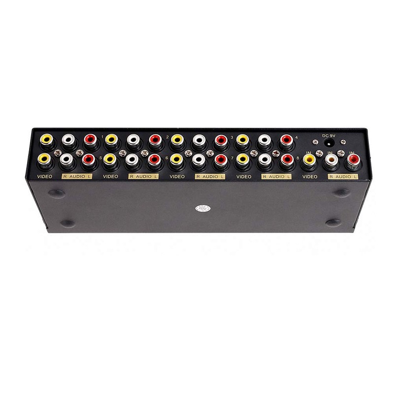 DTECH Powered 8 Way 3 RCA Splitter Box 1 in