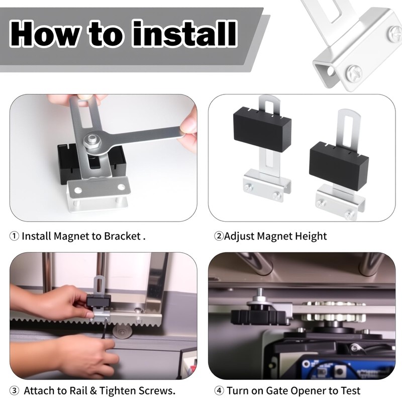 2-Pack Square Gate Magnet with Mounting Bracket & Wrench for