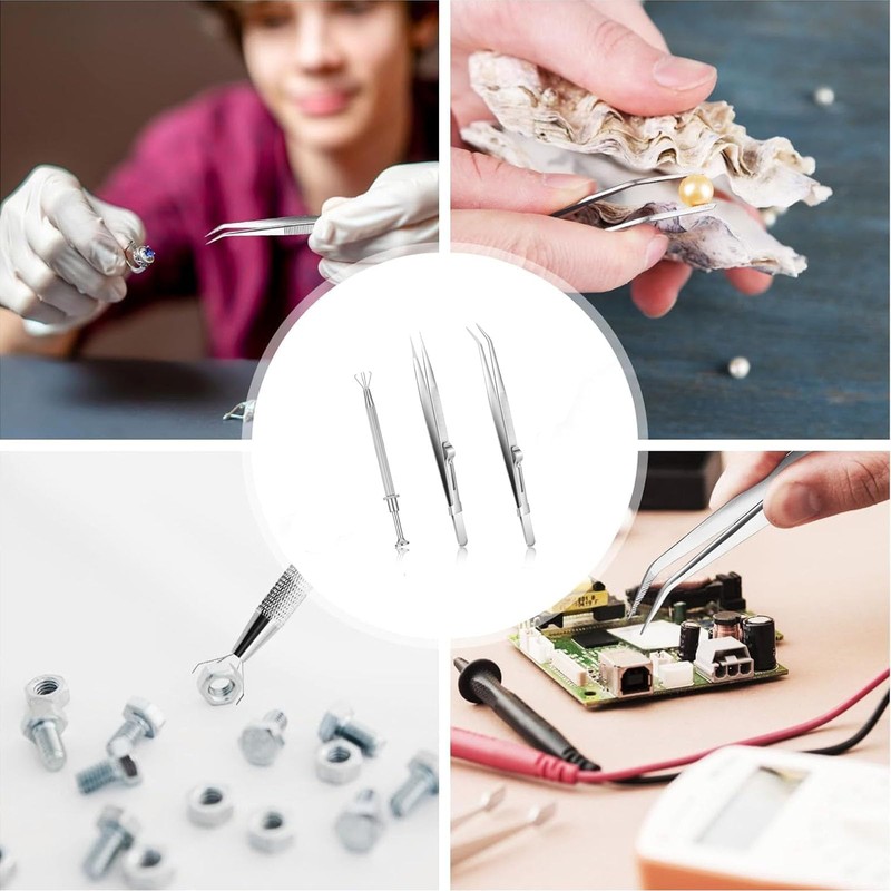 3Pcs Piercing Ball Grabber Tool Set, Piercing Tweezers, Piercing Removal