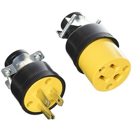 Set Male & Female Extension Cord Replacement Electrical End Plugs 3-Wire Pack