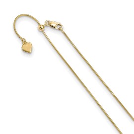 Diamond2Deal Sterling Silver Gold-plated Adjustable .95mm Snake Chain Necklace