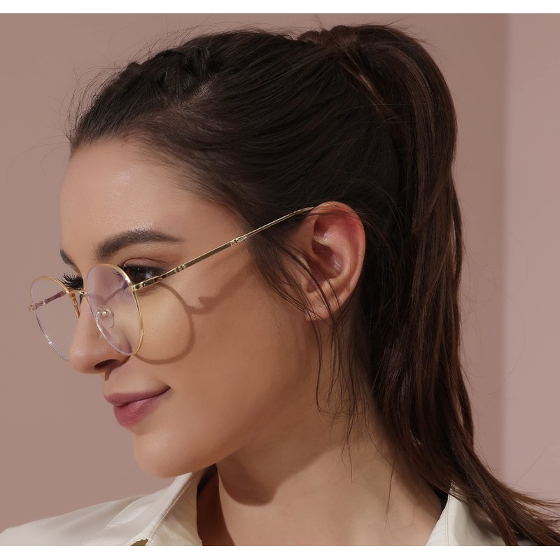 Dauco Unisex Glasses Silver and Black Retro Sixties Style Round