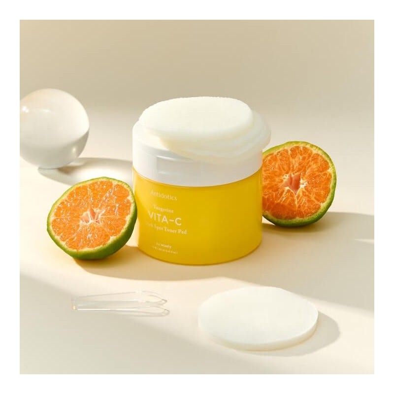 Green tangerine pad, vitamin C pad, whitening, blemishes, dirt, youth