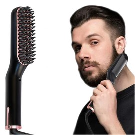 Beard & Hair Straightener, Secure Auto Shut-Off, 3in 1 Heated Straightening Beard Brush 360 Degree Swivel Cord Temperature Adjustable