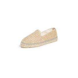 Manebi Women's Flat Raffia Espadrilles, Raffia Net, Tan, 9 Medium US