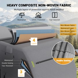 Travel Trailer Cover,30-33Ft Rv Cover Extra-Thick Heavy Duty Upgraded 7 Layers Waterproof Camper Cover Rv Travel Trailer Cover Utility for Snowproof,Extra Windproof Straps