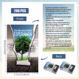 Noveread 200 Pcs Spanish Gospel Tract Card Salvation Cards Pocket Holy Postcards Prayer Postcards Christian Inspirational Bible Verses for Christian Gifts Women Men(Dónde Encontrar Esperanza)