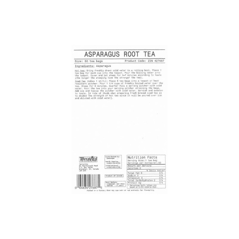 Asparagus Root Tea (50 tea bags, ZIN: 427687)