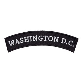 PatchStop Washington DC Top Rocker Biker Patches for Vests Motorcycle Jackets Jeans - 4x1.25in Small Iron On USA Travel Souvenir Embroidered Emblem - DIY Sew On Patch to Hats Backpacks Luggage